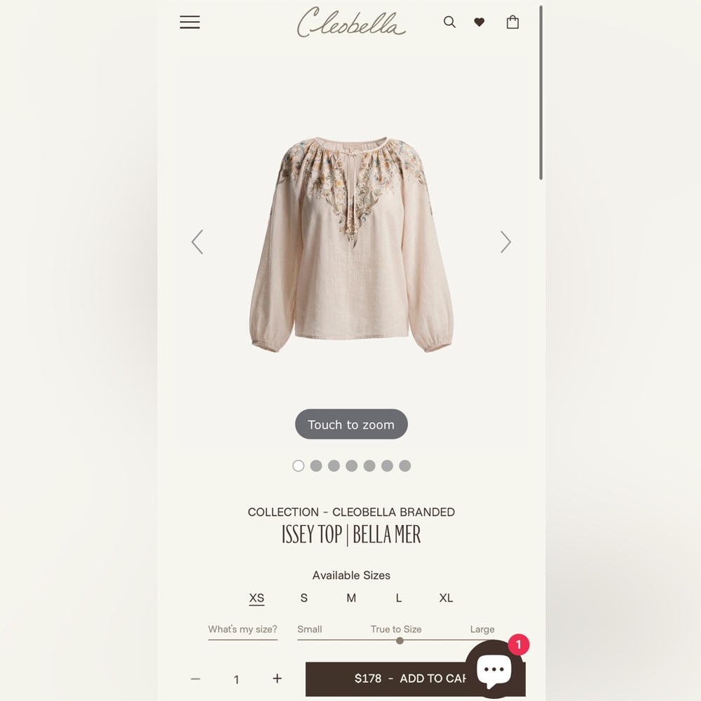 Cleobella Blush Embroidered Peasant Blouse
